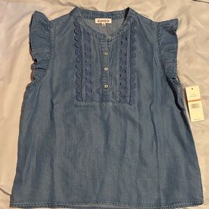 Nanette Lepore Blue Ruffle Sleeve Blouse